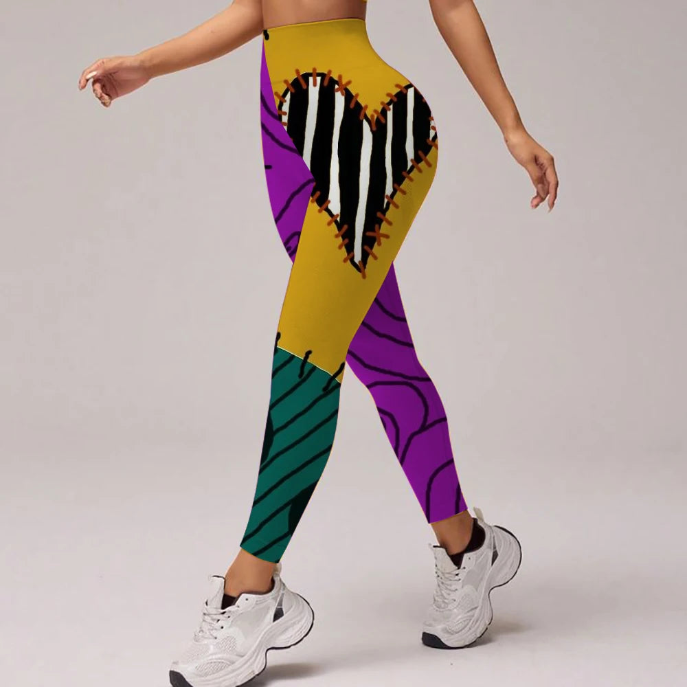 Summer High-Waisted Yoga PantsThe Nightmare Before Christmas Workout Leggings for Running Cycling Gym Fitness