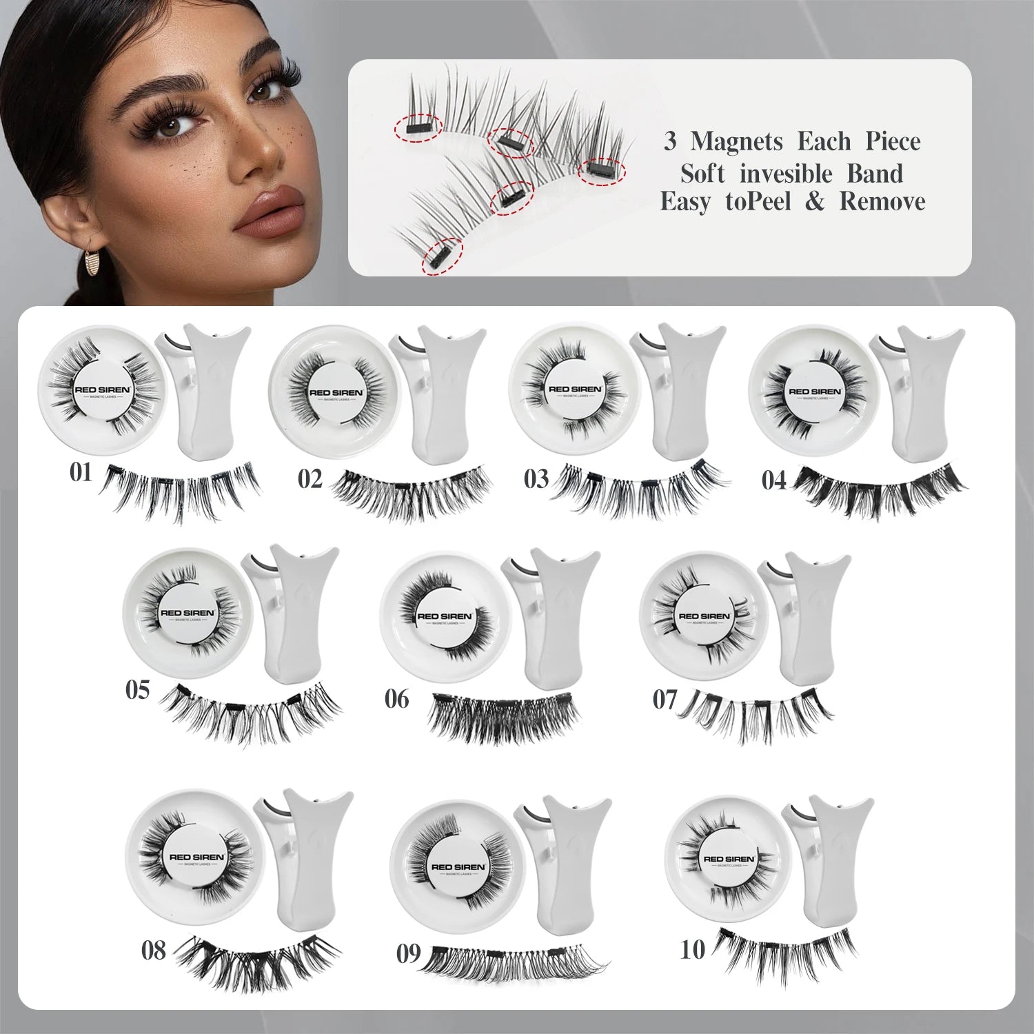 Magnetic Eyelashes 3Pcs Magnets No Glue Need Magnetic Lashes Private Label Soft Magnetic Eyelash Kit