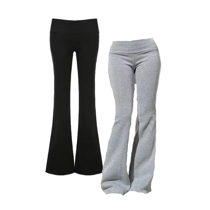 Solid Color High Street Harajuku Vintage Slim Fit Sports Pants Women Trendy Versatile Y2K Europe America Sexy Casual Floor Pants - Azara