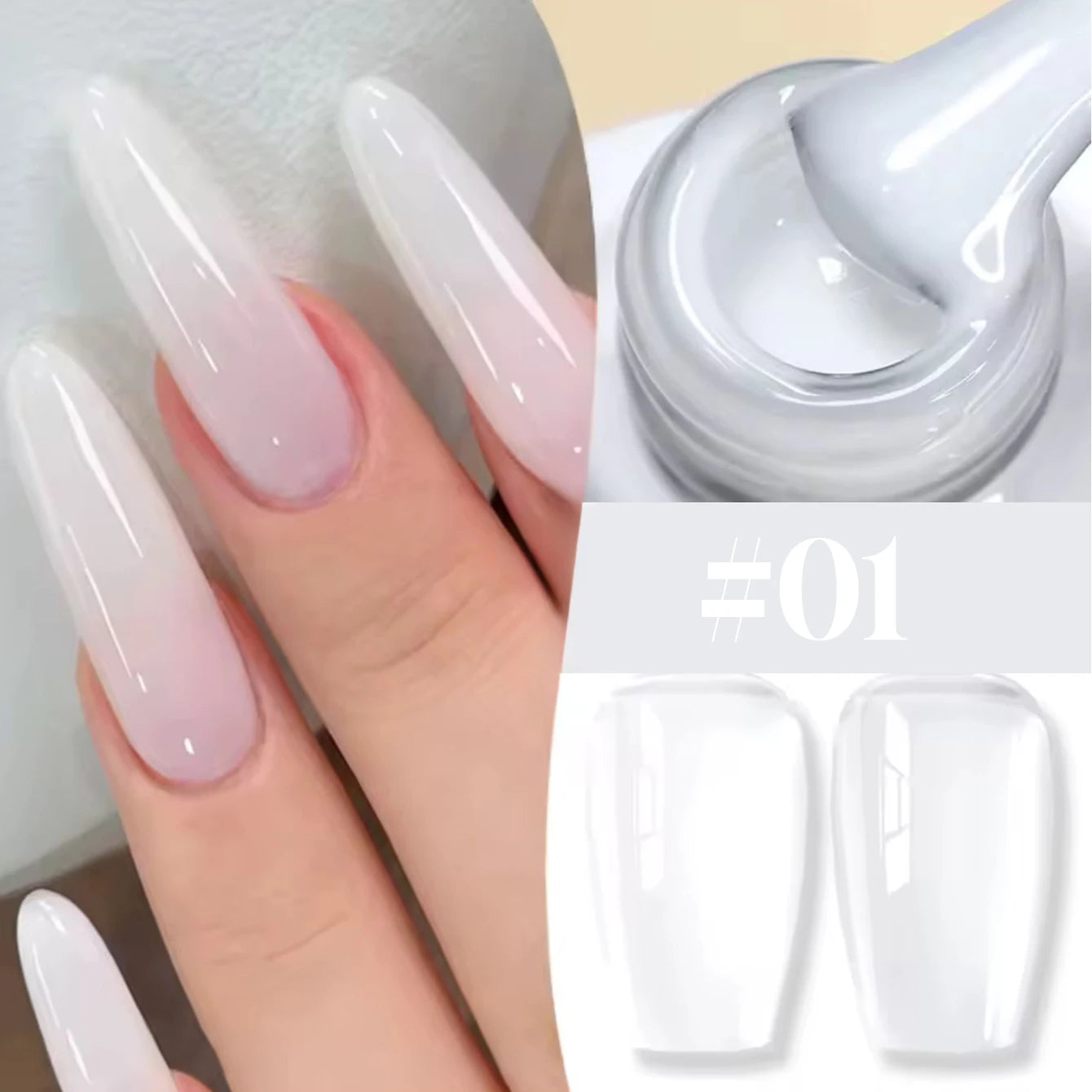 10ml 1-30pcs Jelly Nude Clear Black Gel Polish Translucent Pink Milky White Nail Gel Manicure UV LED Semi Permanent Nail Polish