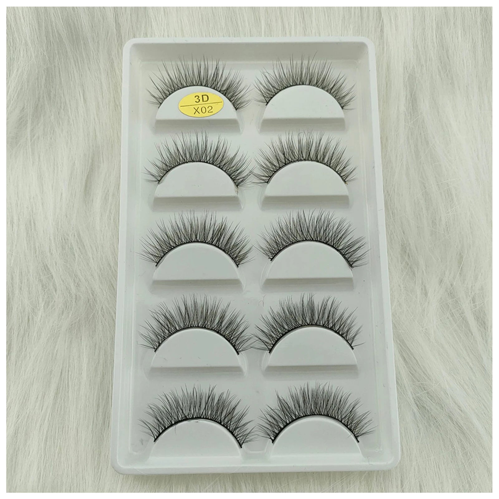 3D Mink False Eyelashes 5 Pairs Fluffy Volume Wispy Lashes Natural Looking  Strip Clusters for Party Daily Natural Nude Makeup