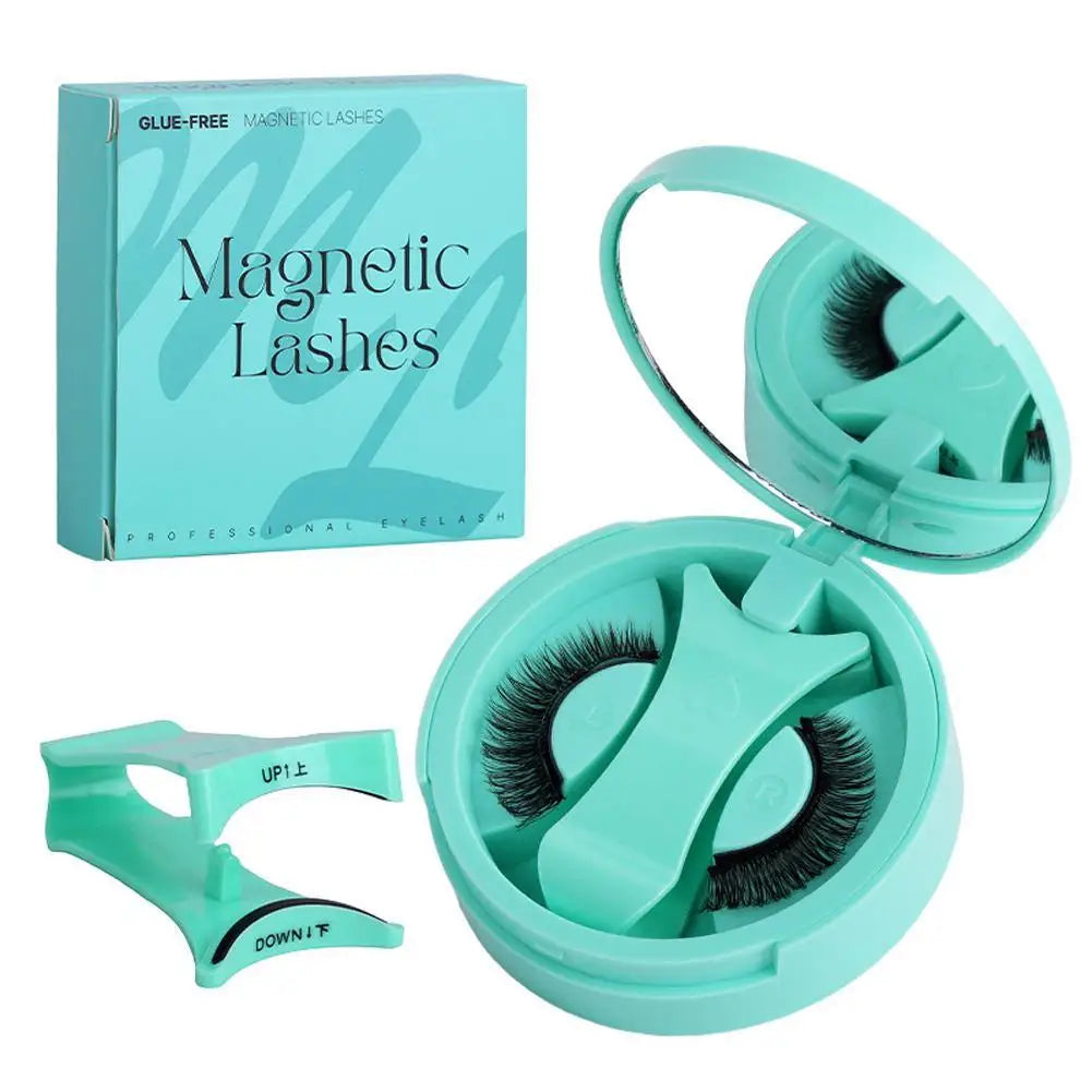 Magnetic Fake Eyelashes Set Reusable 3D Glue-free Waterproof Natural False Eyelashes With Travel-friendly Applicator