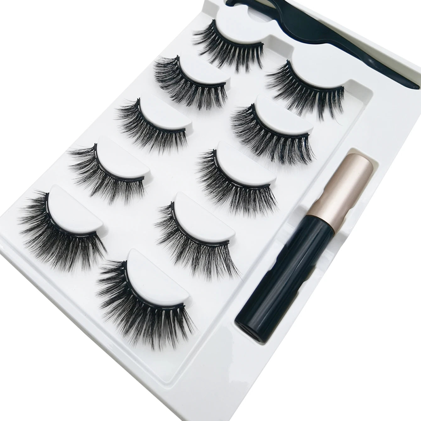 5 pairs of magnetic eyelashes, 8D manual eyelashes, eyeliner pen false eyelashes, durable manual eyelash makeup tools
