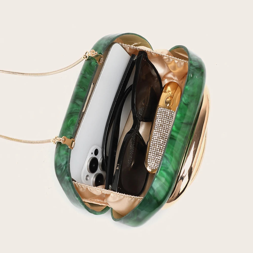 Box Bag Metal Details Crossbody Bag Acrylic Shoulder Bags Luxury Brand Handbags Women's Handbag Ladies Female Evening Purse