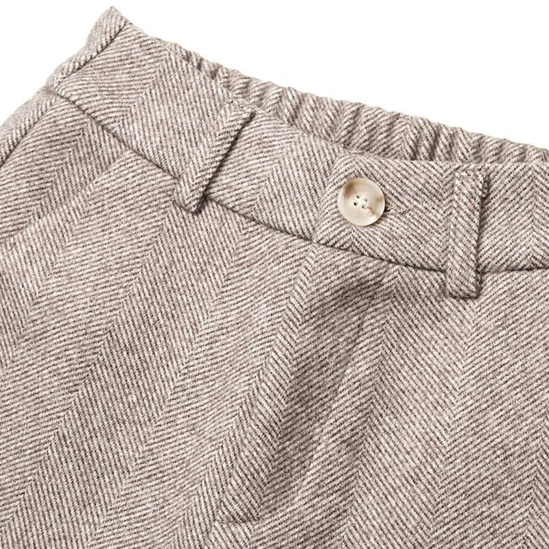 Woolen Herringbone Harem Pencil Elastic High Waist Korean Fashion Women's Pants Casual Office Lady Trousers Suit Pants For Women