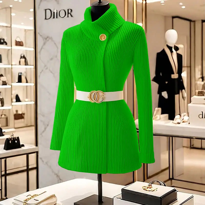 Unique Super Good-Looking Slim Celebrity Ladies Chic Sweater Tops 2025 Autumn Winter New Knitted Sweater Women's Outer Wear - Azara