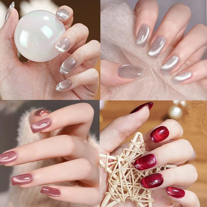 Biutee 8ML Nude Pink Red Cat Magnetic Gel Nail Polish Moonlight Ultra Shining Glitter Semi Permanent Soak Off UV LED Manicure