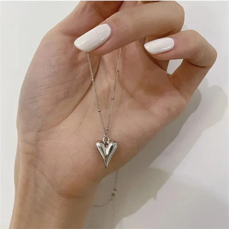 Europe and America Fashion Gold Color Stainless Steel Water Drop Tassel Pendant Necklace for Women Clavicle Chain Paty Jewelry