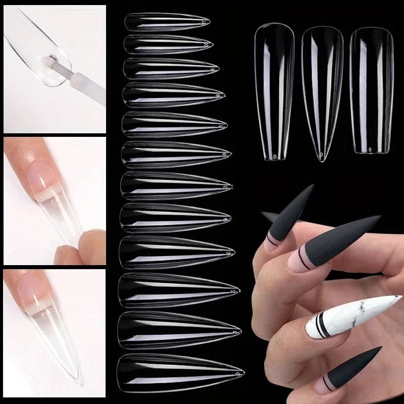 60Pcs/lot Extension False Nails Art Tips Acrylic Fake Finger UV Gel Polish Mold SculptedFullCover PressonManicures Supplies Tool
