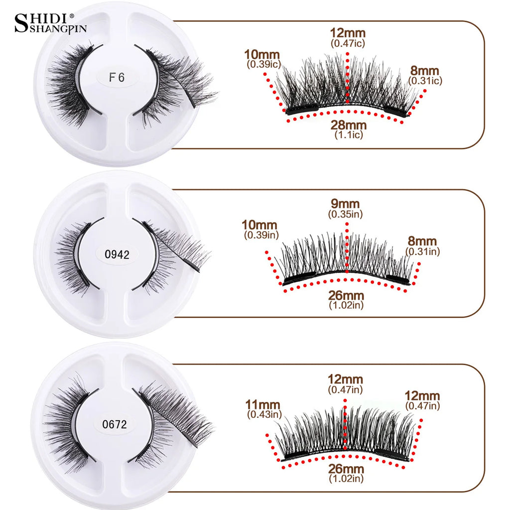 5 pairs 3D Magnetic Lashes Kit With Tweezers Natural Curler Soft Magnetic False Eyelashes No Glue Needed Fluffy Reusable Make Up