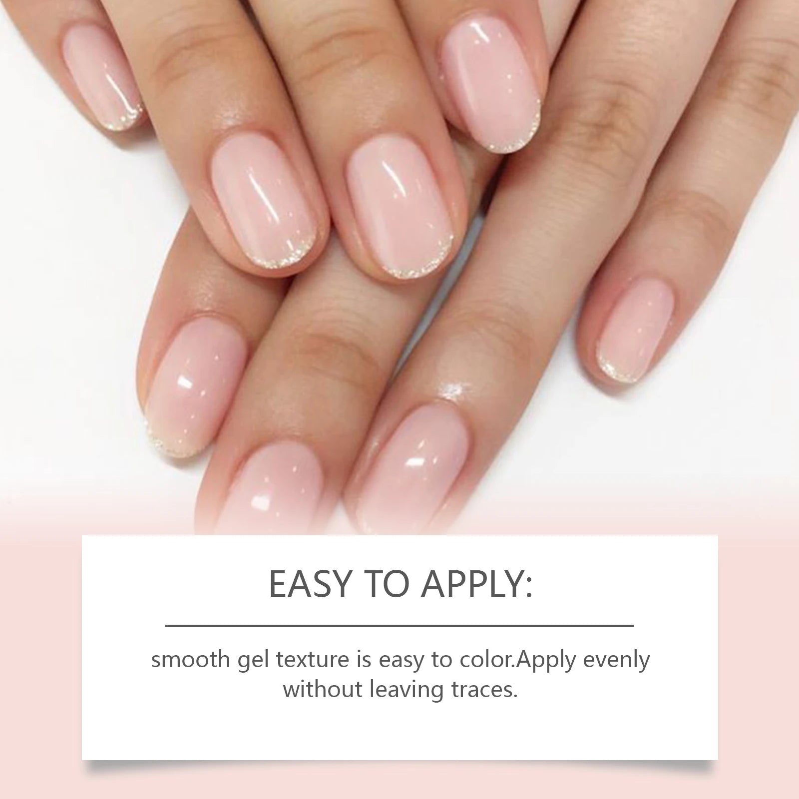 Jelly Nail Polish - Transparent Pink Water-Based Nail Polish, Autumn & Winter Shade, Skin-Whitening, Fine Glitter, Girly Pink