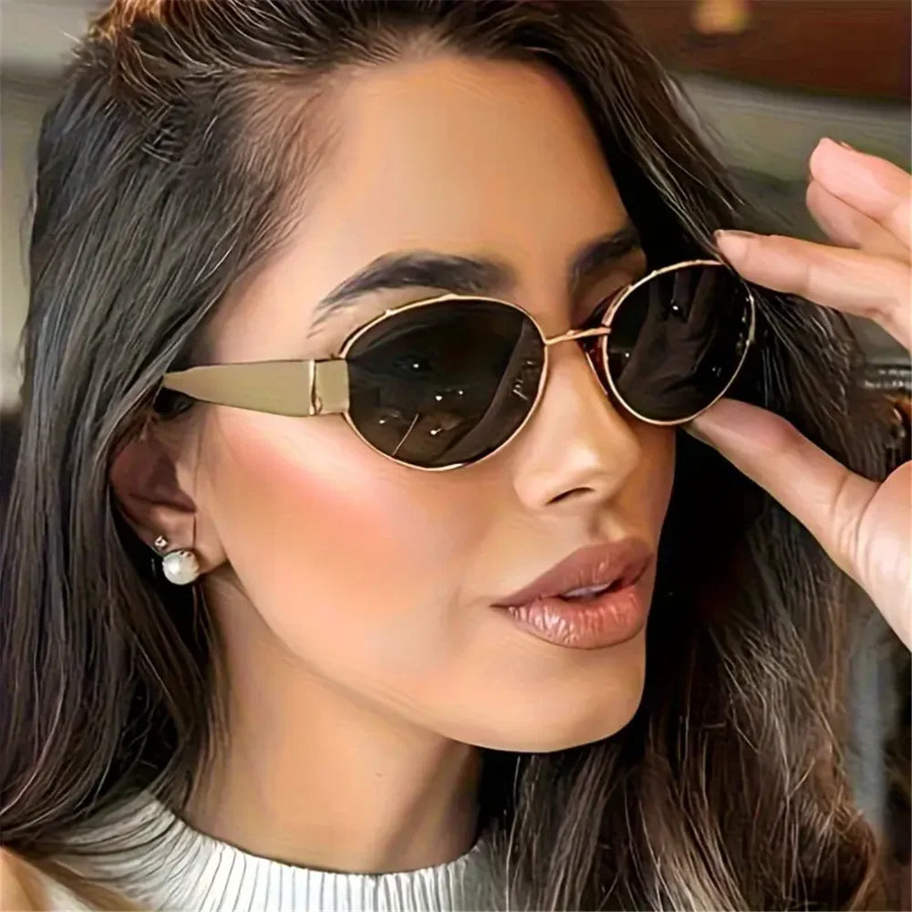2PCS  Vintage Punk Style Sunglasses  Retro Round Metal Frame Women Sun Glasses Fashion Eyewear