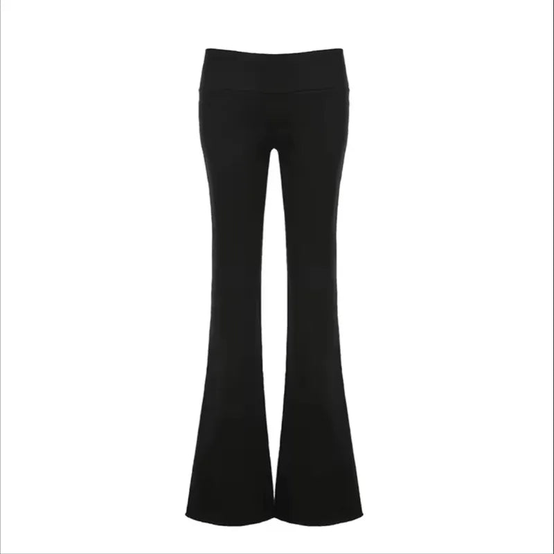 Solid Color High Street Harajuku Vintage Slim Fit Sports Pants Women Trendy Versatile Y2K Europe America Sexy Casual Floor Pants - Azara