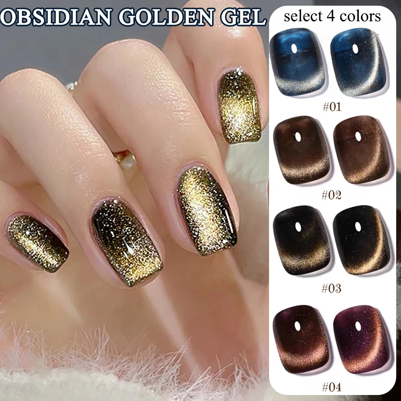 1-24pcs WS Autumn Winter Blue Black Red Glass Bead Crystal Cat Eye Gel Nail Polish New Whitening High Density Sparkling Nail