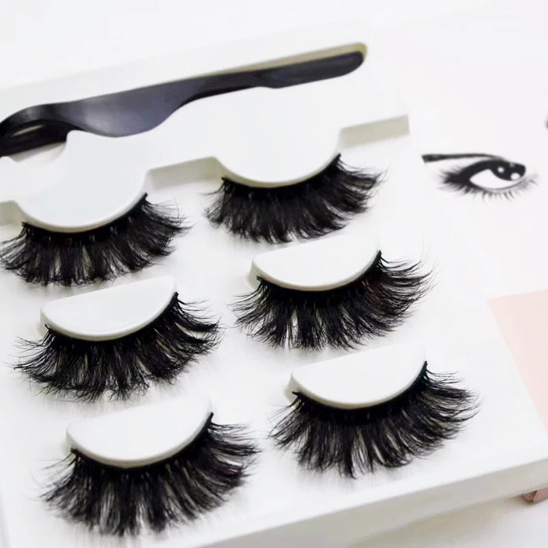 3 pairs of magnetic eyeliner pencil sets, with thick false eyelashes, easy to apply and difficult to take off makeup