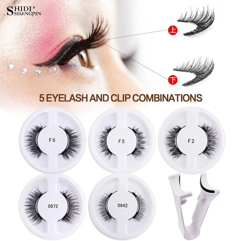 5 pairs 3D Magnetic Lashes Kit With Tweezers Natural Curler Soft Magnetic False Eyelashes No Glue Needed Fluffy Reusable Make Up