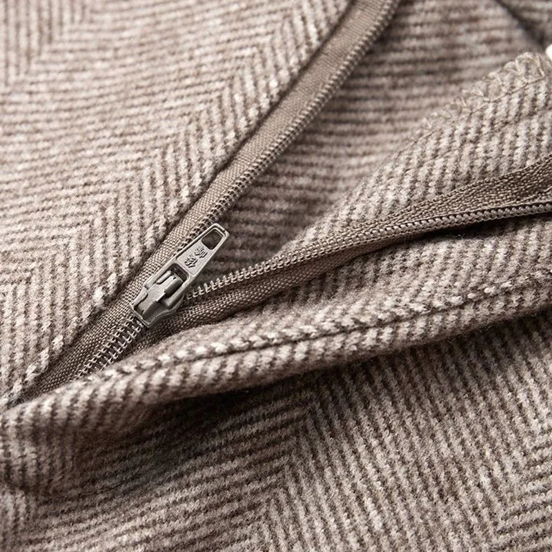 Woolen Herringbone Harem Pencil Elastic High Waist Korean Fashion Women's Pants Casual Office Lady Trousers Suit Pants For Women