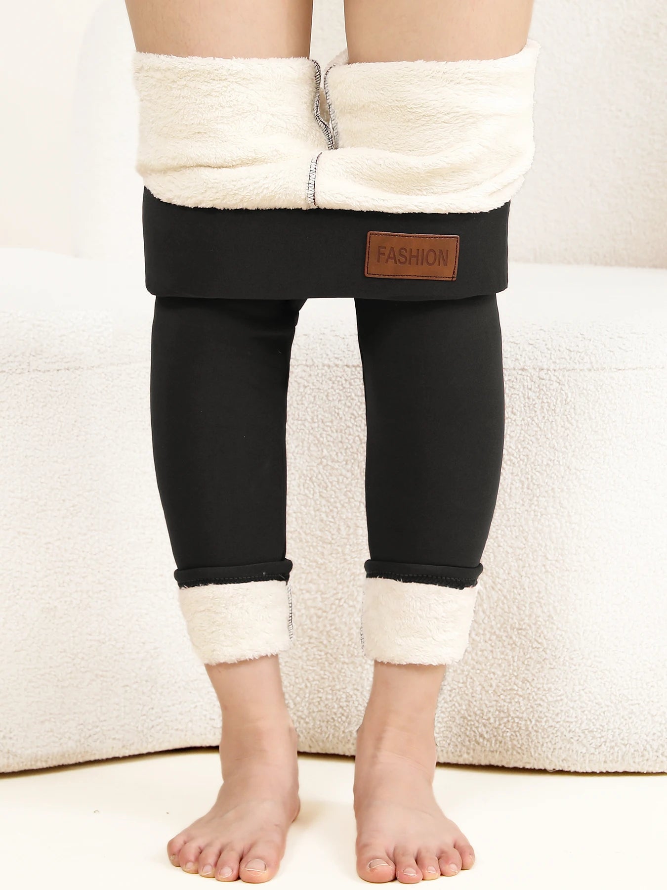Women's Thickened Winter With Pocket High Waisted Fleece-Lined Leggings For Outdoor Casual Warmth And Cold Protection