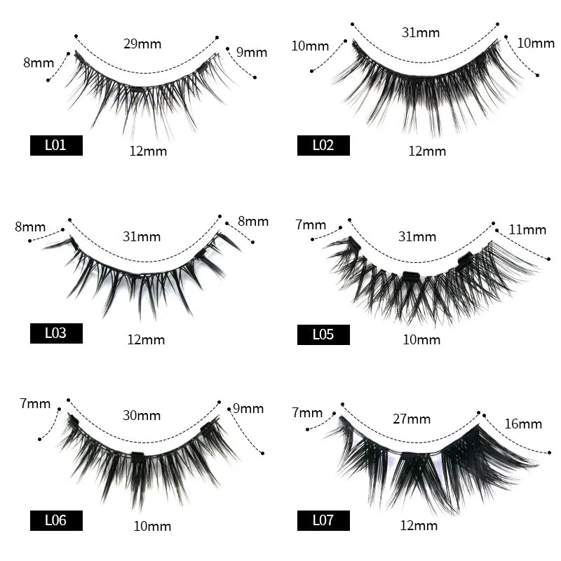 New Pink Quantum Natural Magnetic Eyelash 6D Curler Hand Made Magnetic Eyelashes With Applicater Reusable Makeup Tools Set