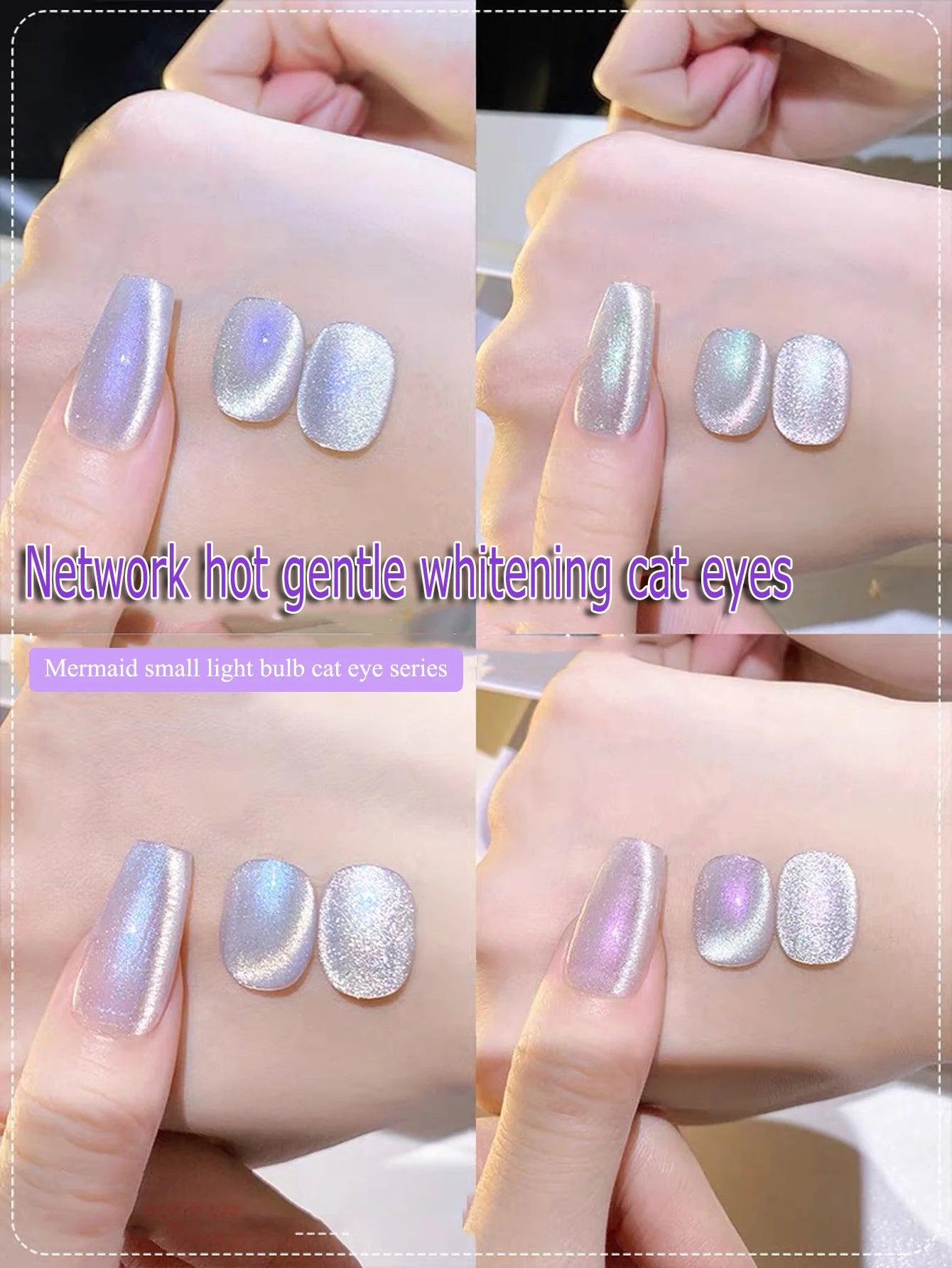 WS Black Glass Cat Magnetic Gel Nail Polish Punk Style Nail Art Manicure Varnis Semi Permanent Gel for Winter Nail Supplies