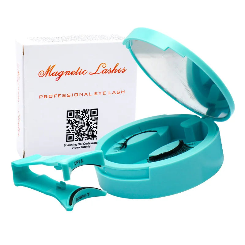 Magnetic Fake Eyelashes Set Reusable 3D Glue-free Waterproof Natural False Eyelashes With Travel-friendly Applicator