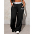 Women's Trousers Letter Printed Casual Loose Women's Wide Leg Pants Sweatpants Fashion Women's Drag Pants - Azara