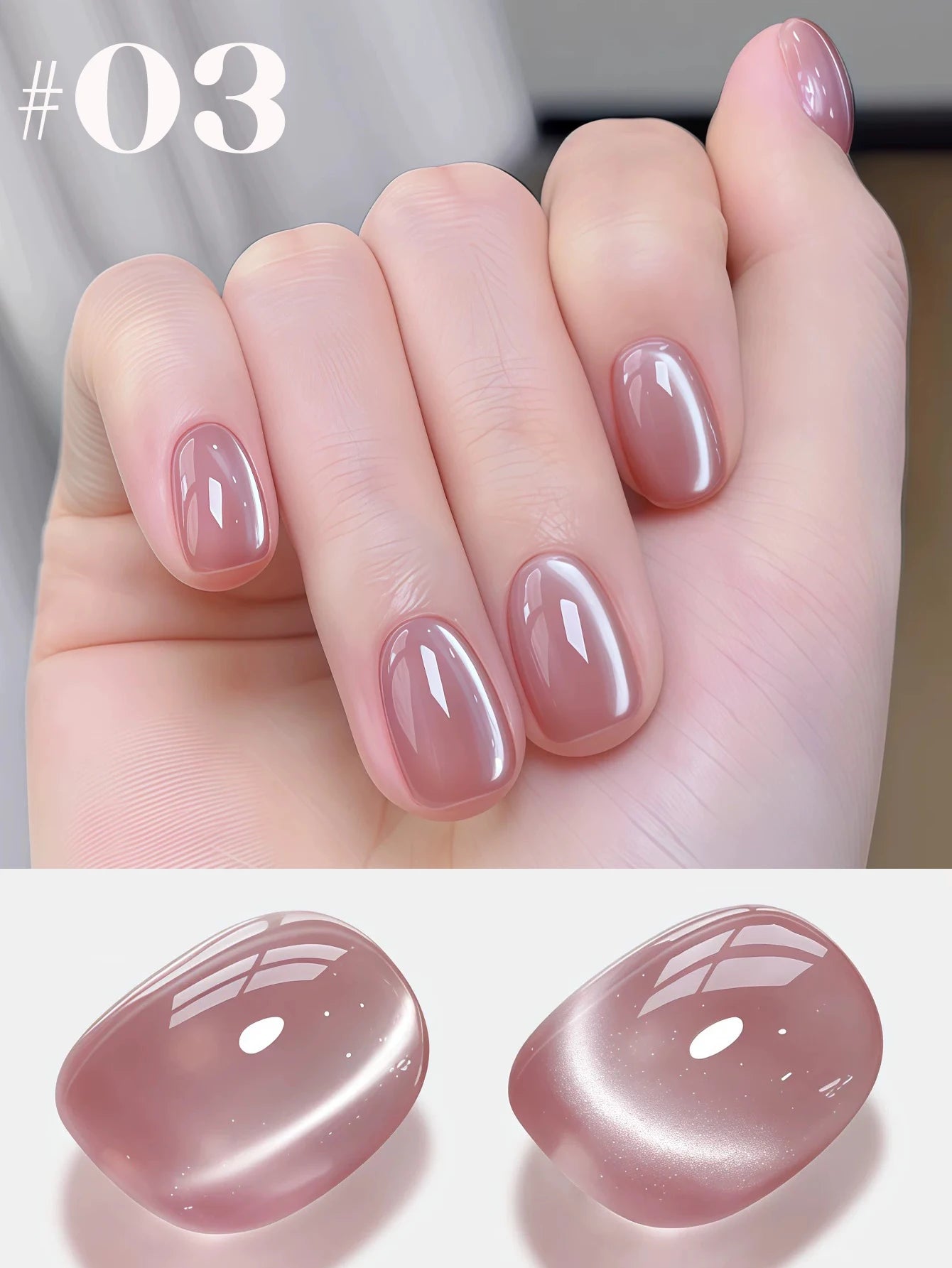 MIANEL 12ML 1-12pcs Glass Bead Cat Eye Gel Nail Polish Flash White Spar Nude Color Magnetic Nail Polish White Nails Summer Nails