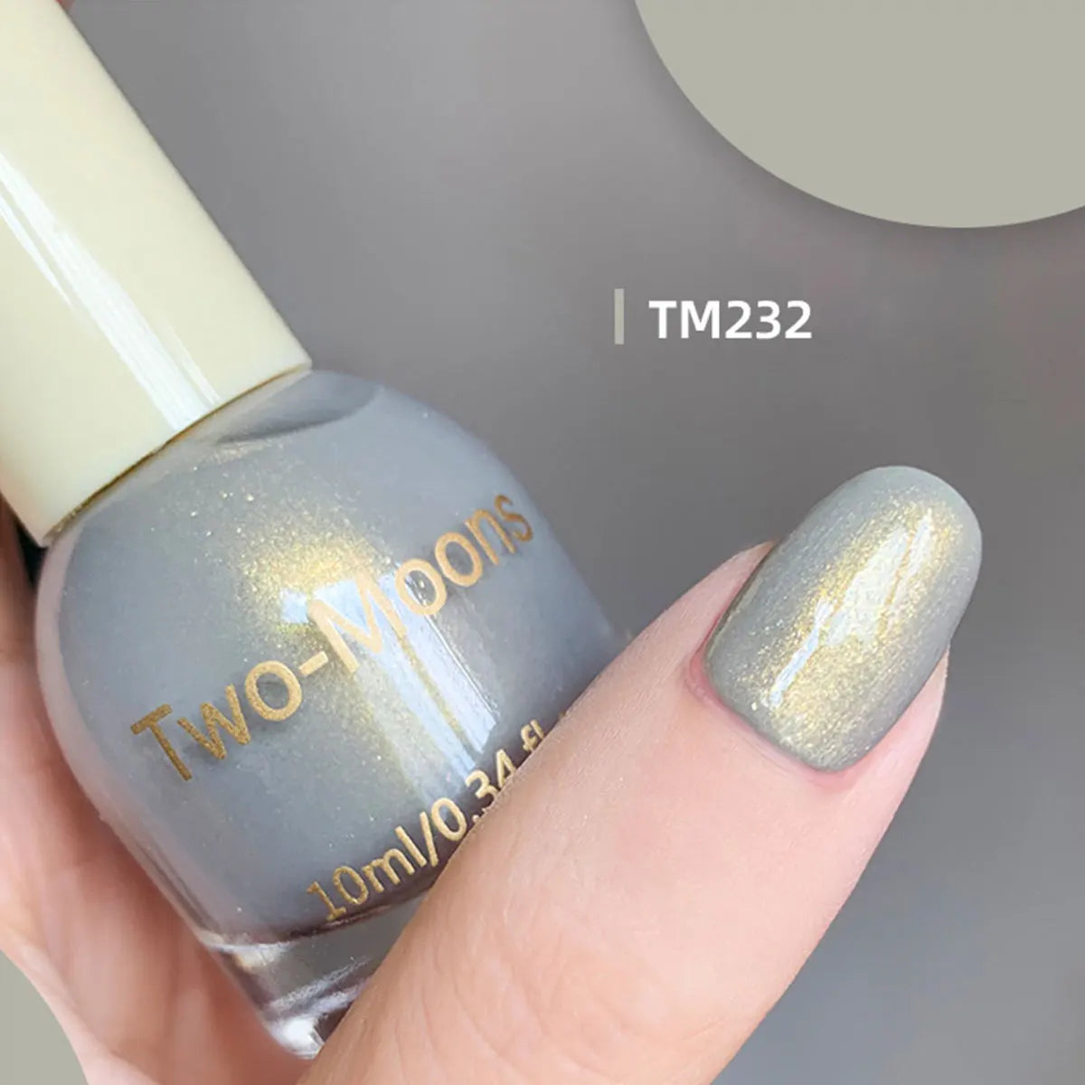 TWO-MOONS Aurora Nail Polish Series 10ml No-bake Semi Permanent With Polarization Light Fine Flash Natural Dry Nail Polish