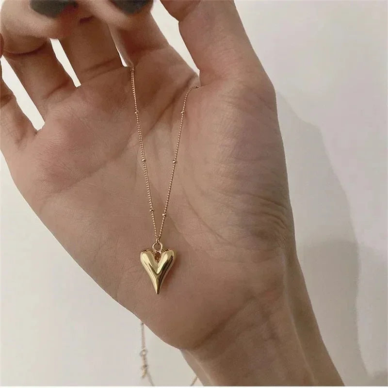 Europe and America Fashion Gold Color Stainless Steel Water Drop Tassel Pendant Necklace for Women Clavicle Chain Paty Jewelry