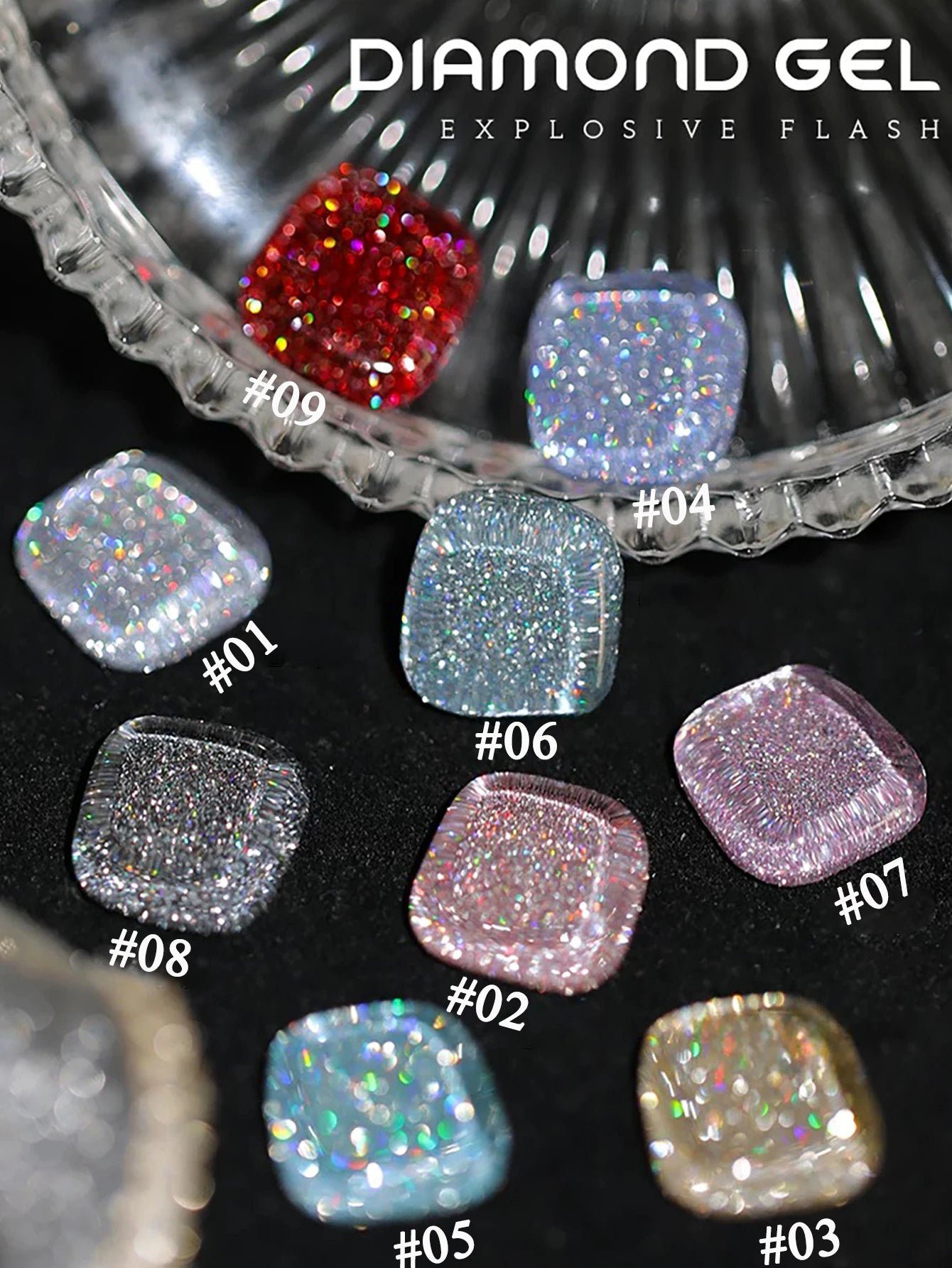 1-24pcs WS Autumn Winter Blue Black Red Glass Bead Crystal Cat Eye Gel Nail Polish New Whitening High Density Sparkling Nail