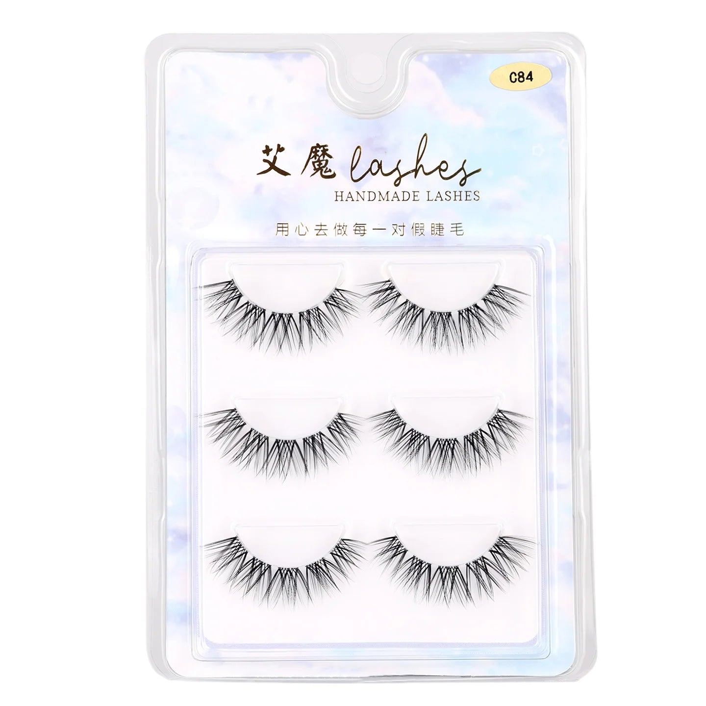 3pairs short Mink Lashes 3D Mink Eyelashes Invisible Band Natural Black Mink False Eyelash Full Strip cilios posticos Reusable